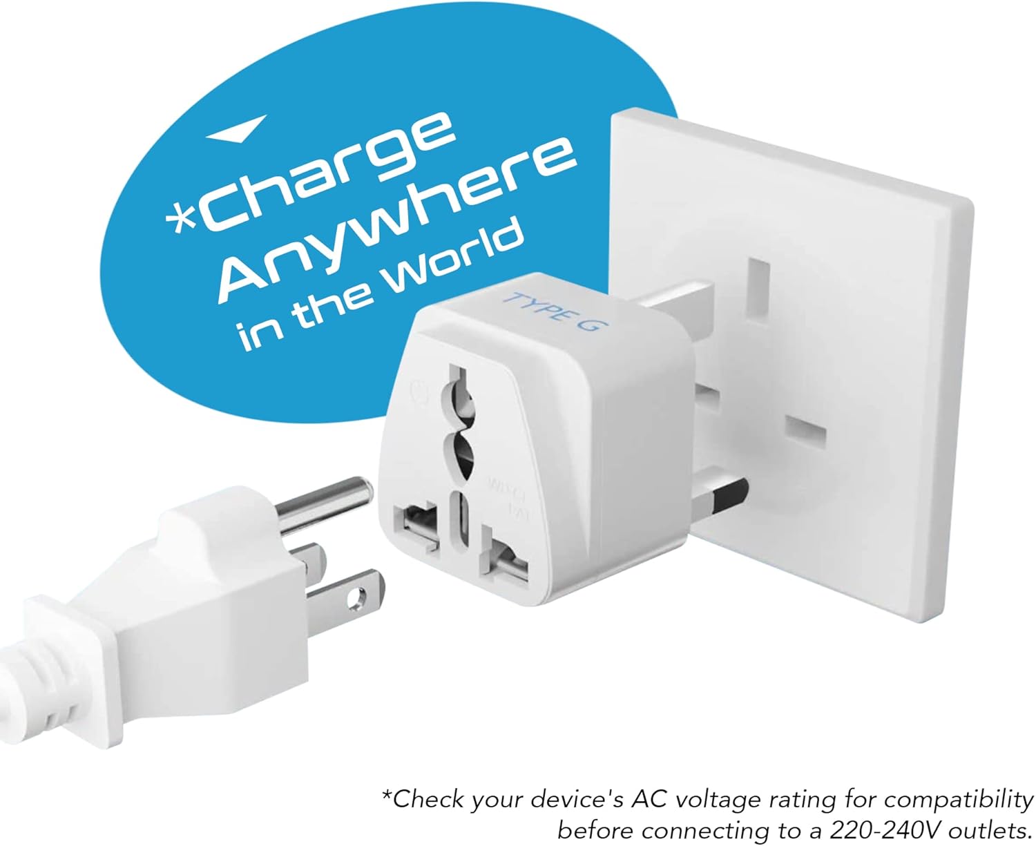 Ceptics Travel Adapter with Types A-M Plugs, Travel Plug Adapter Set Compatible with Power Sockets in All Continents, Compact World International Plug Adaptor Kit, Set of 12,GP-12PK - Image 6