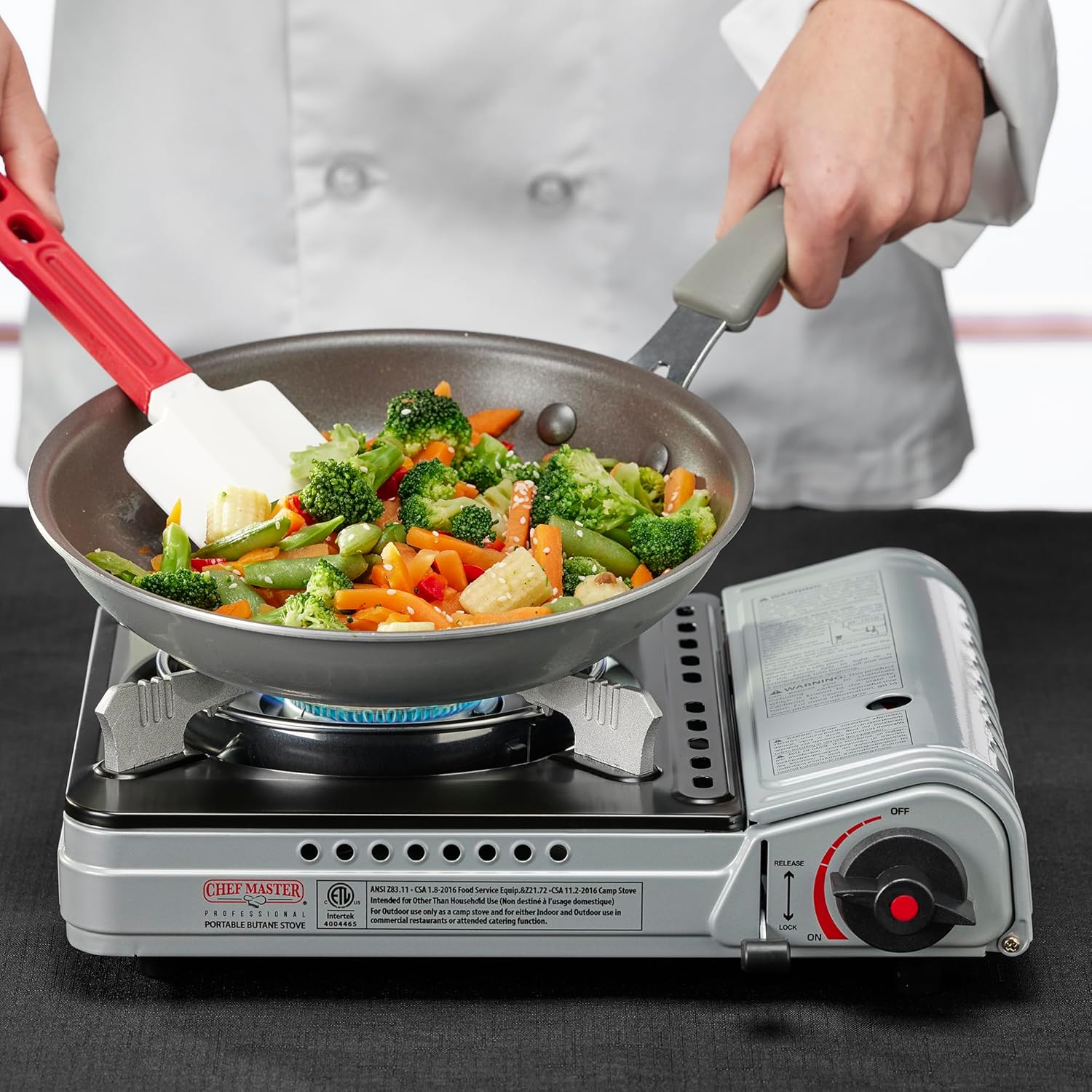 Chef Master 90235 Butane Countertop Stove 12,000 BTU, Professional Quality, Portable, with Carry Case, High Performance, Electronic Ignition, Brass Burner, Double Wind Guard, 1 Burner - Image 2