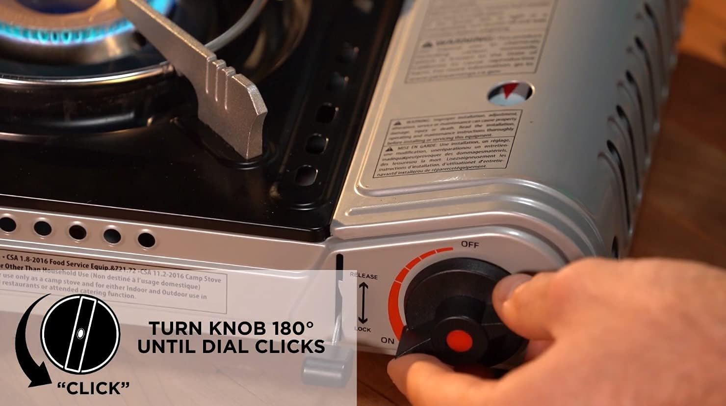 Chef Master 90235 Butane Countertop Stove 12,000 BTU, Professional Quality, Portable, with Carry Case, High Performance, Electronic Ignition, Brass Burner, Double Wind Guard, 1 Burner - Image 5