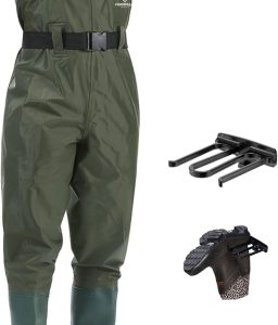 Fishing Waders for Men with Boots Womens Chest Waders 2-Ply Nylon/PVC Waterproof for Hunting with Boot Hanger